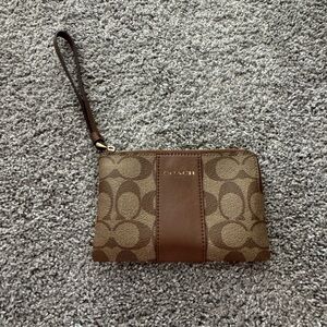 Coach Signature Brown Wristlet